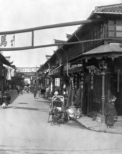 Chinatown in Shanghai, late 19th century by French Photographer